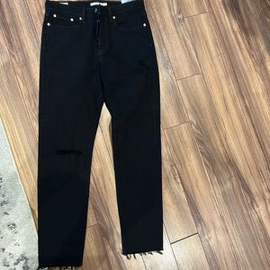 Levi's Wedgie Distressed High Rise Jeans Black; size 28